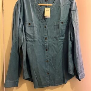 Elegant Blue Tencel Blouse NWT